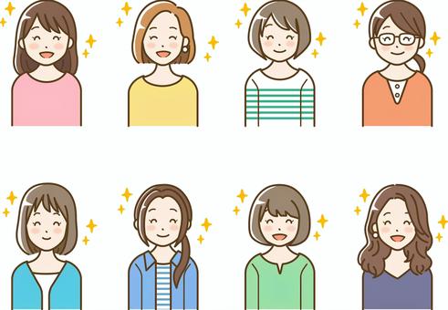 女性・お母さんの表情イラスト・喜怒哀楽の手描き素材えんぴつと画用紙