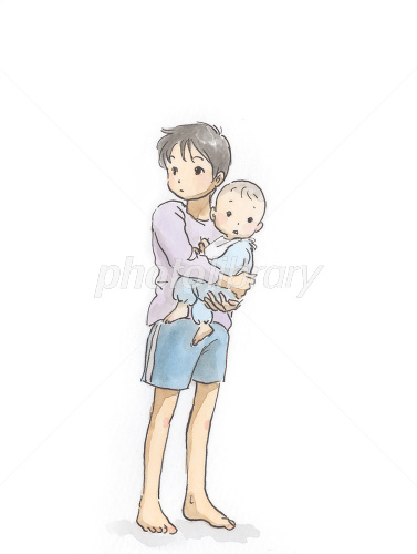 赤ちゃんを抱っこする女性のイラスト素材41511140- PIXTA