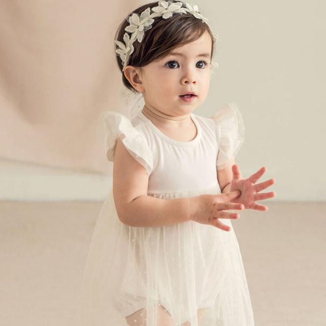 お宮参り お食い初めに オーダーメイド ベビーヘアバンド ロンパース aay413 通販 11439587Creema クリーマ