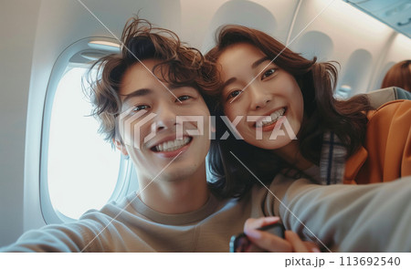 スマホで自撮りをするカップルの写真素材106223145- PIXTA