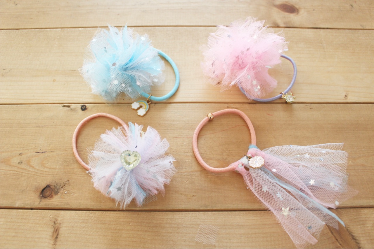 無料レシピ うさみみチュールリボンのヘアゴムAlisa☆福岡おうちリボン教室☆たんぽぽりぼん本部