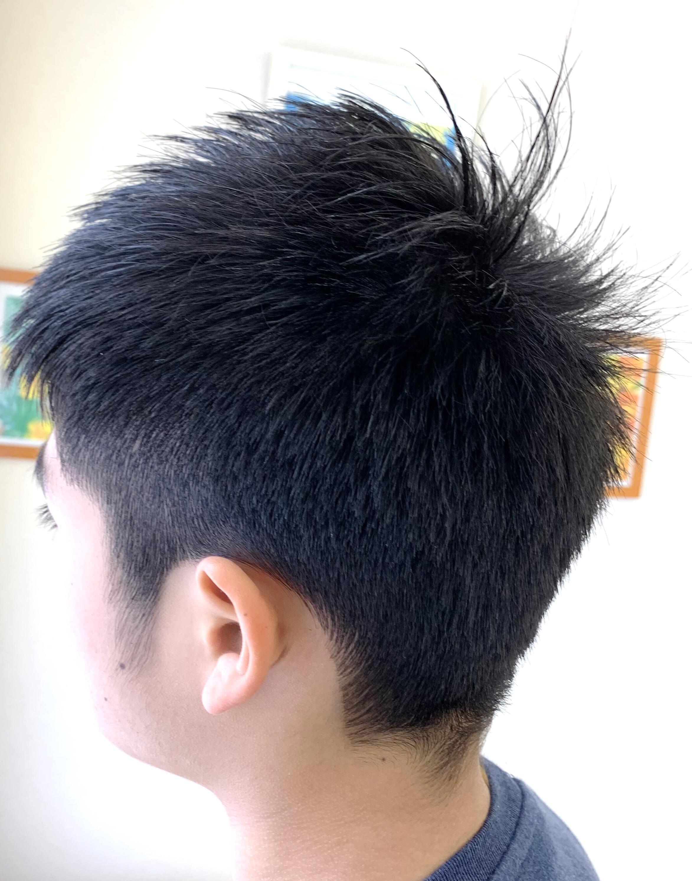 バッサリヘアカット！子供ソフトモヒカン！夏は美容室 美容師