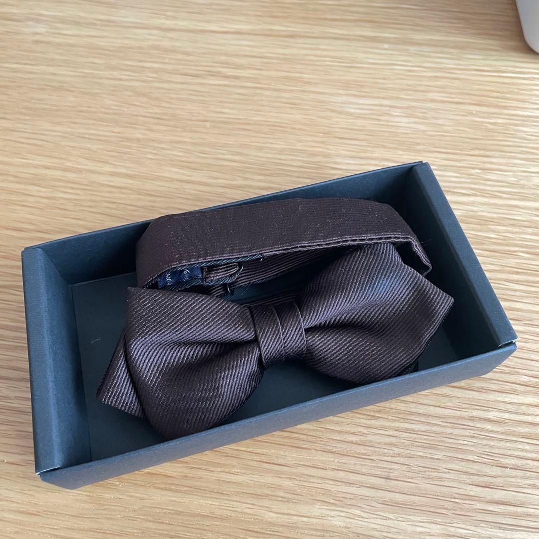 蝶ネクタイ 結婚式 新郎 茶色