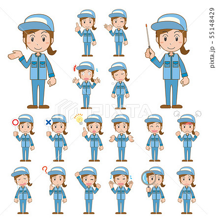 タブレットを使う作業員のイラスト 女性かわいいフリー素材集 いらすとや