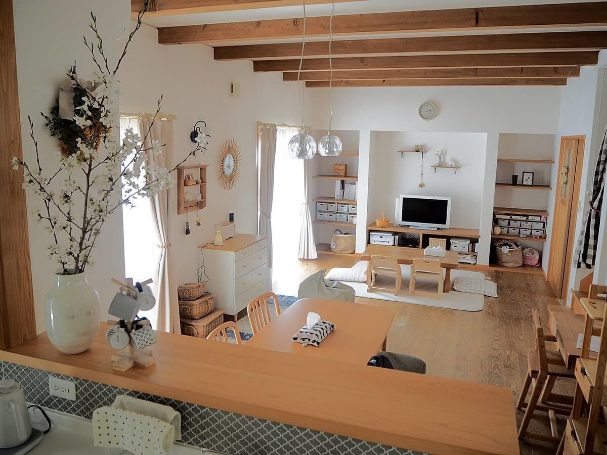 キッズ用チェスト 子供服収納 幅91cm 高さ38cm ナチュラルブラウン グレー 引出収納 子供 衣類収納 キッズ収納 マミハピMHP-4090HNA家具インテリア通販のSHIRAI STORE 白井産業