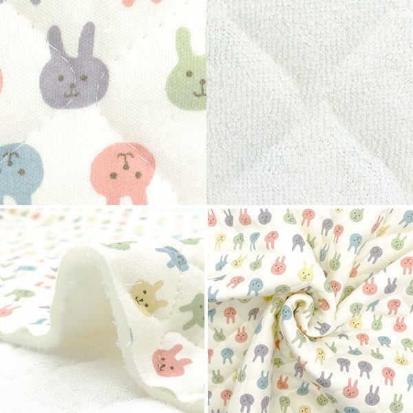 楽天市場 スムースベビーキルト 生地50cm単位QKTS6940-A ウサピョン うさぴょん うさぎ ウサギ表ニット生地 裏タオル生地ラビット キルティング 布 ハンドメイド コットンこばやし : 手芸のハグルマ