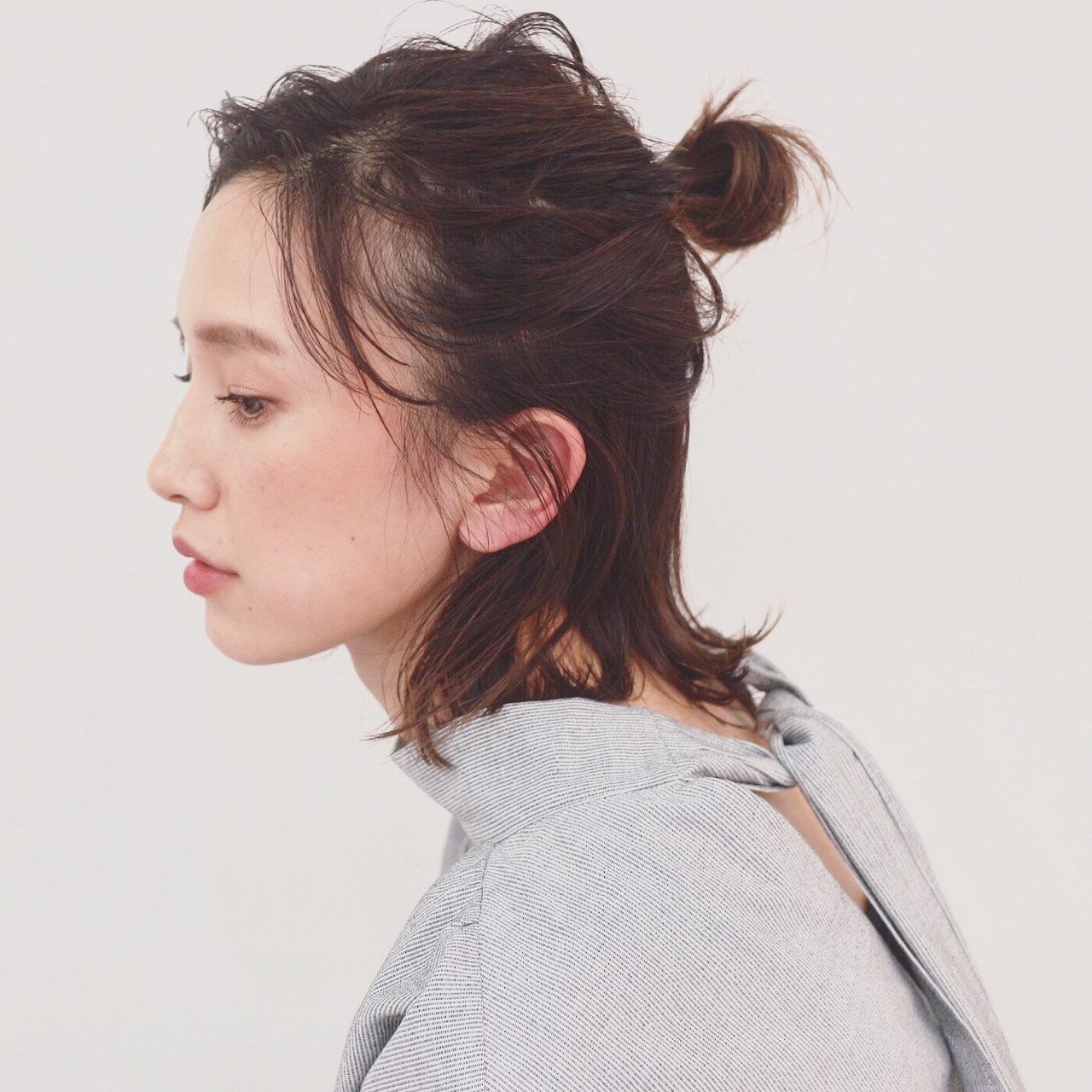 30代 ボブヘア 訪問着着付け アップスタイル 日航ホテルご列席のお客様ヘアセット・着付け専門店Three-keys福岡天神の着物レンタルが出来るサロン