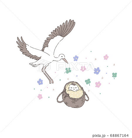 コウノトリの無料イラスト