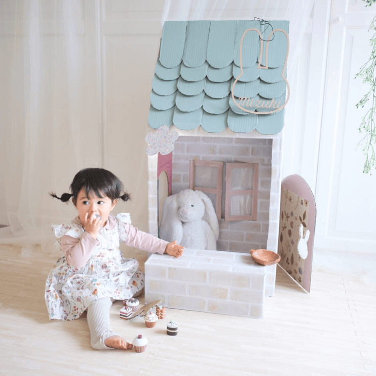 簡単！ 可愛いダンボールハウス作り方を写真で超分かりやすく解説！ - なまけママの知育