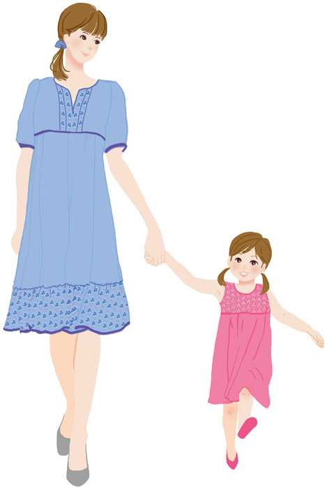 後ろを歩く手をつないでいる男女のベクトルイラストのイラスト素材・ベクター Image 126464160