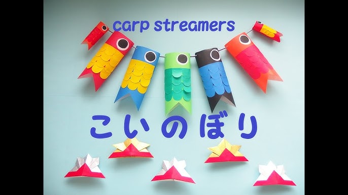 介護レク 画用紙と千代紙で作る「こいのぼりの吊るし飾り」 - YouTube