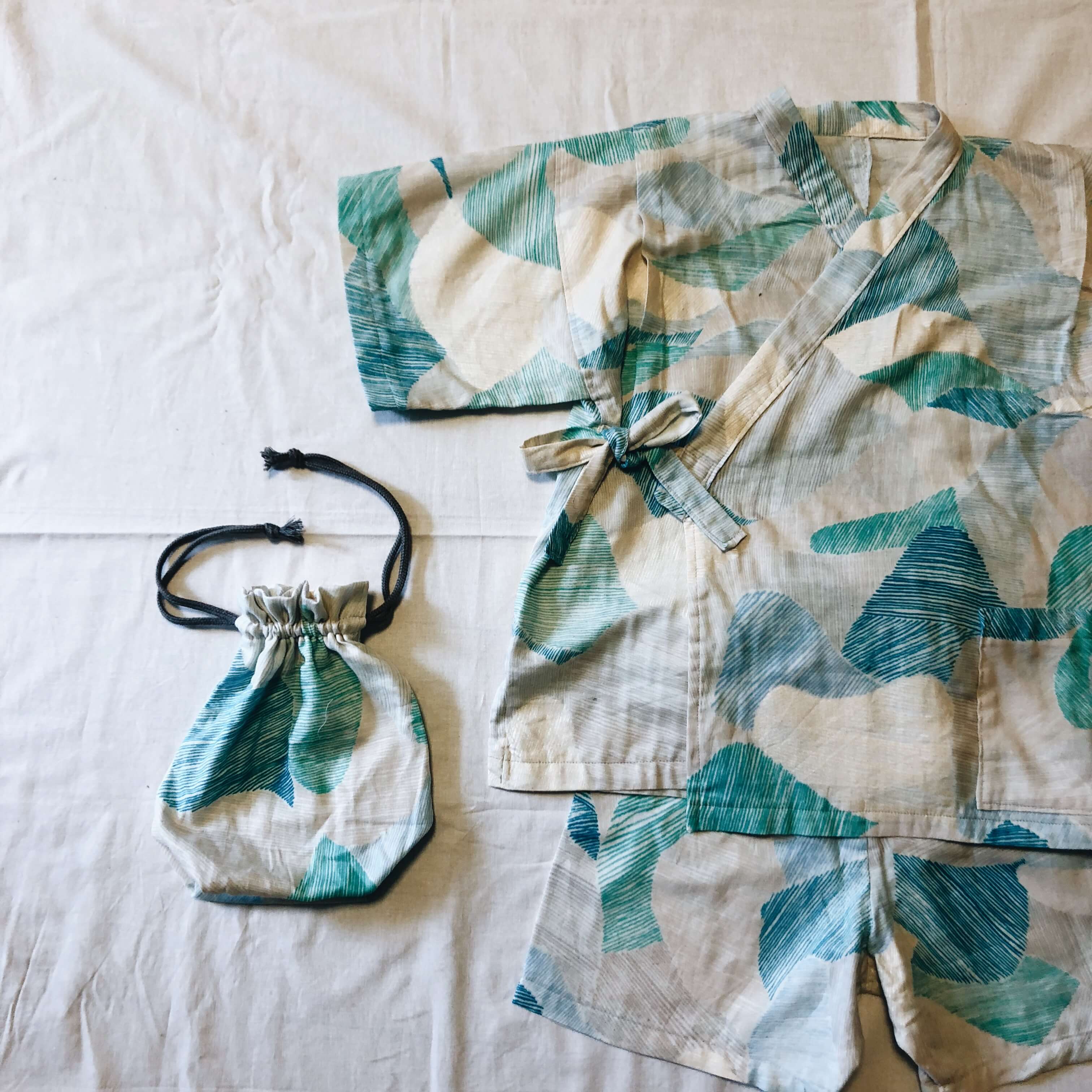 型紙無し！手ぬぐい３枚で完成！こども甚平の作り方nunocoto