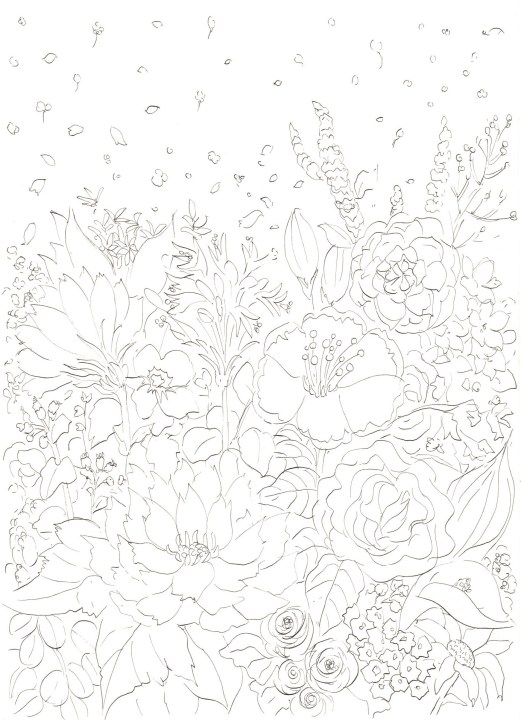 花」の塗り絵 - ぬりえやさんドットコム