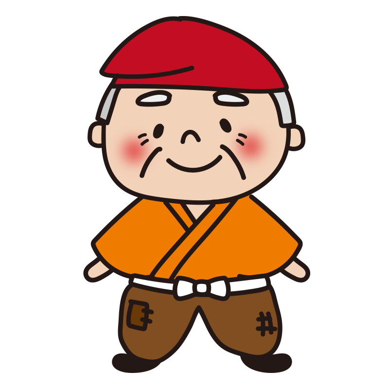 おじいちゃん Bタイプ上半身 のイラスト - フリー素材集「イラストのっく」