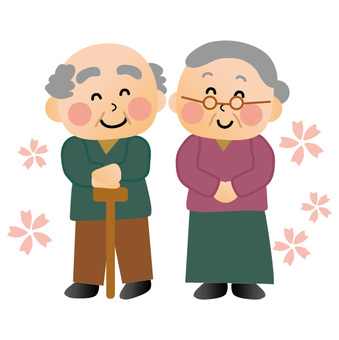 嬉しい表情の老夫婦 シニア のイラスト無料のフリー素材 イラストエイト