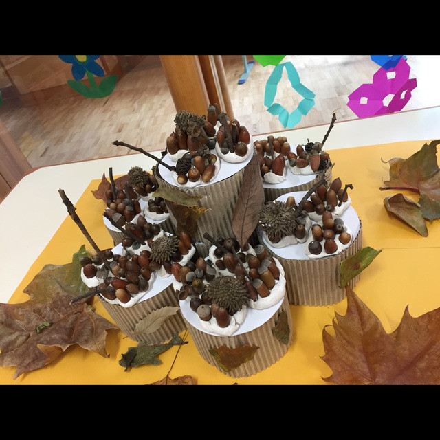 どんぐり製作で秋の製作をしよう！ 立体・ケーキ・幼児・2歳児・3歳児保育士くらぶ