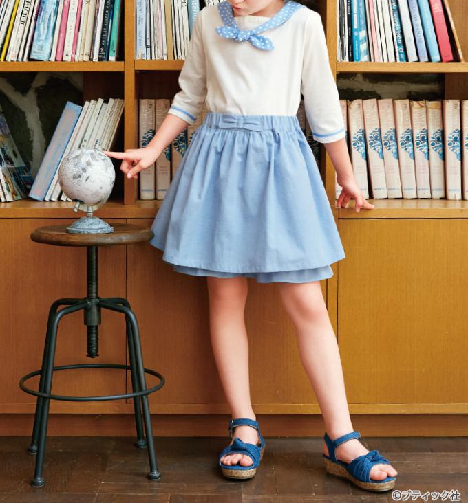 無料型紙 ふんわりセーラーワンピの作り方 110サイズNa sewing