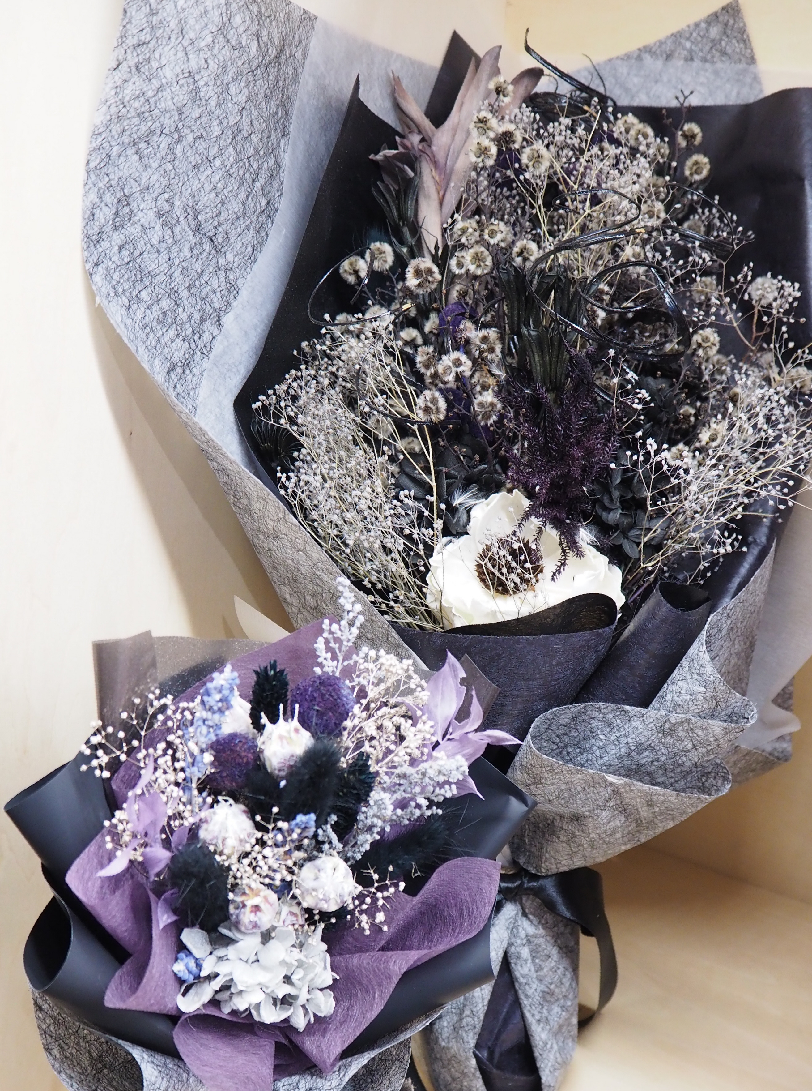 ドライフラワー ミニブーケ 花束 ブーケ ギフト プレゼント イエロー ブルー ホワイト プチギフト 卒業式 誕生日 ドライフラワー soleillevant 通販 13514439Creema クリーマ