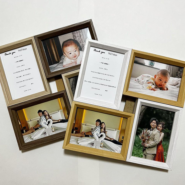 結婚式 子育て感謝状2点セット 両親贈呈品 ドライフラワー ２点セット フォトフレーム 写真たて 両親贈呈品 両親プレゼント 子育て感謝状 結婚祝い木材 結婚式 おしゃれ プレゼント 卓上 L判プリント 高級マット付き ２点セット - SORAIRO-ROSE'S GALLERYminnebyGMO