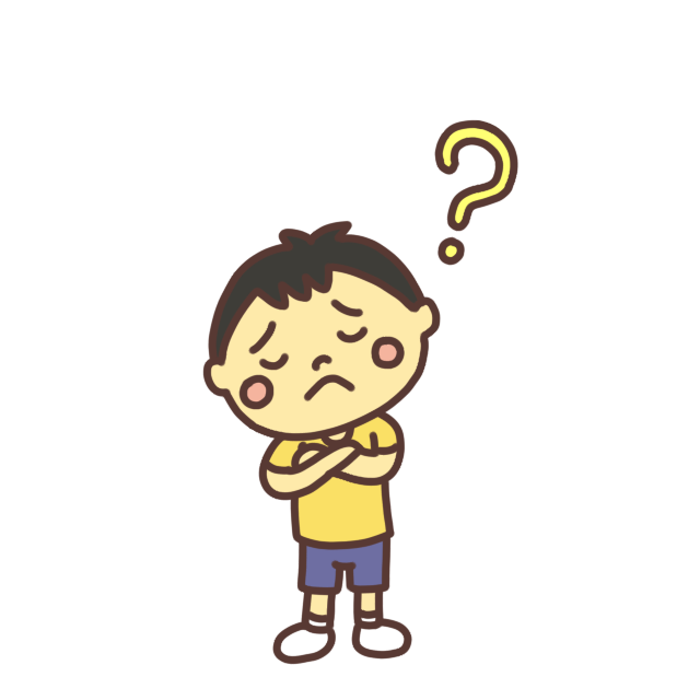 疑問 男の子 ：イラスト無料