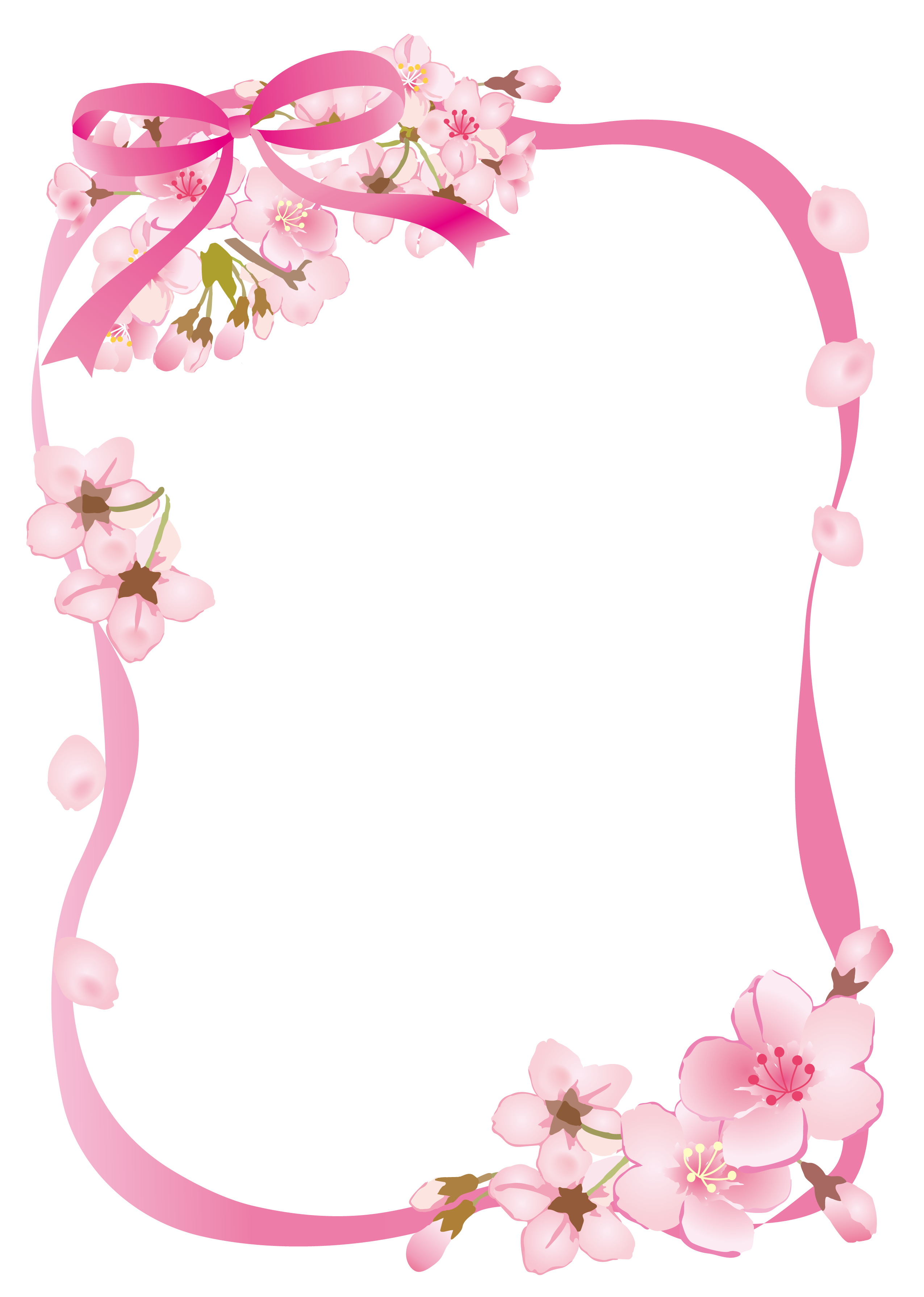 桜・フレーム・飾り枠素材：イラスト無料