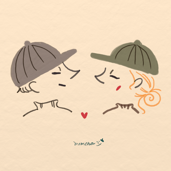 奈良県で似顔絵を描いてくれる似顔絵ショップ似顔絵プレゼントは似顔絵師ぴんくぶたのかわいい幸せイラスト