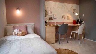 ピンク子供部屋 - QUEBEC - Lagrama - グレー木製女の子用