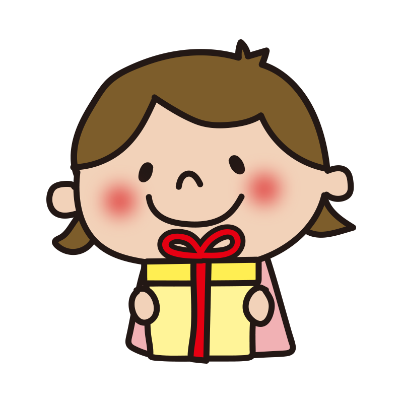 お父さんにプレゼントを渡す女の子のイラスト - 無料イラストのIMT 商用OK、加工OK