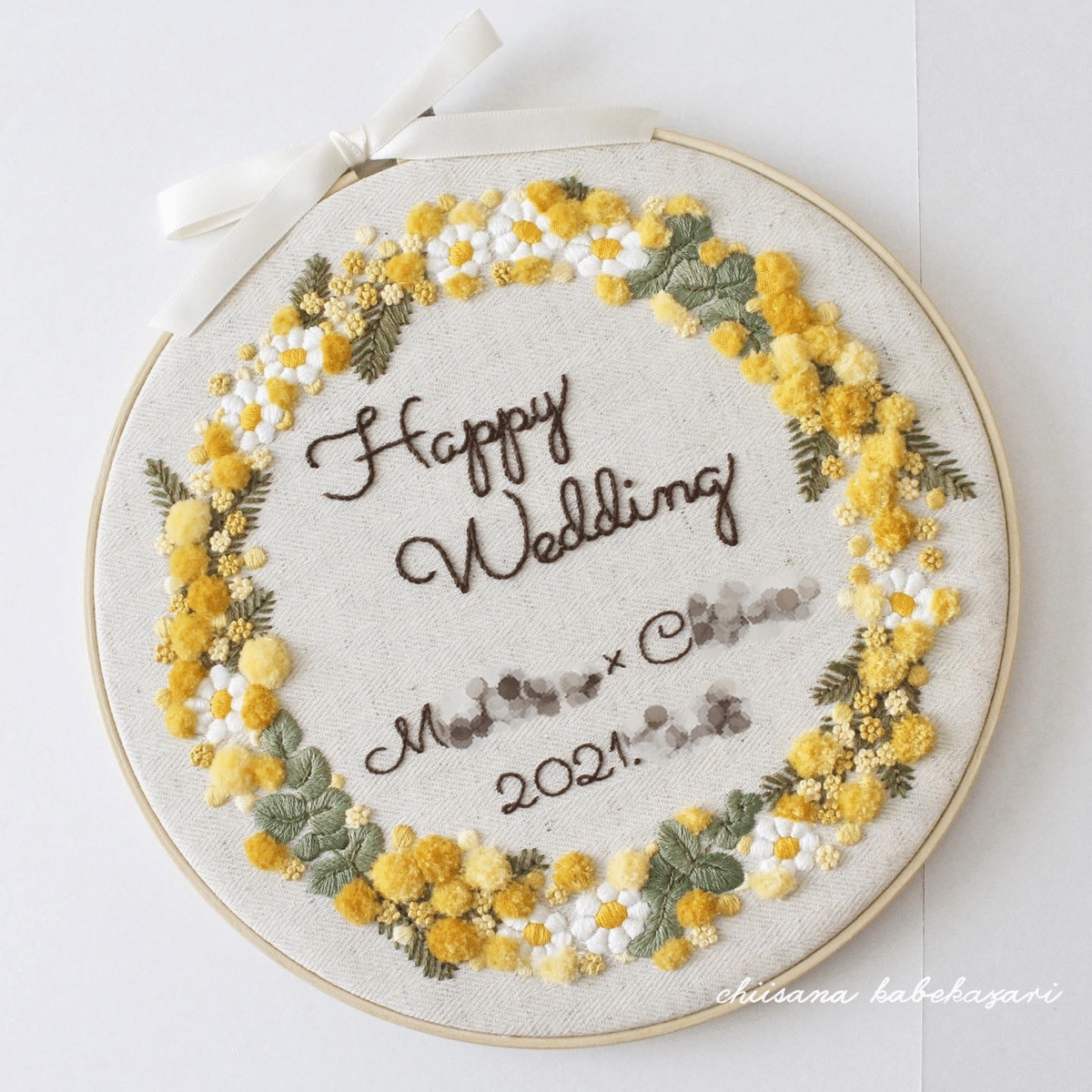 カスタムウェディング刺繍キット：記念日の花の刺繍 - Etsy 日本