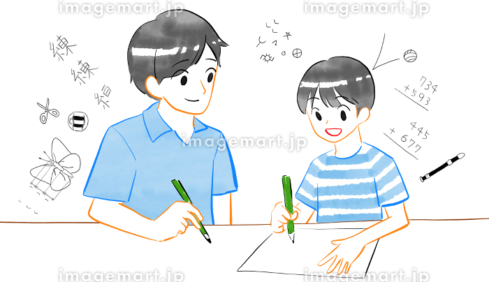 茅の輪をくぐるこどもたちと見守る保育士さんのイラスト モノクロ子供と動物のイラスト屋さん わたなべふみ