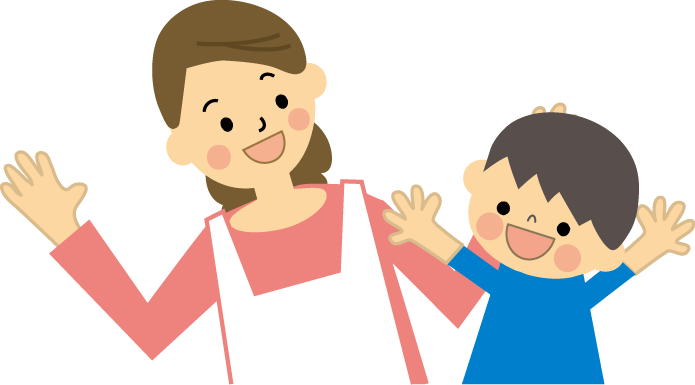 二人三脚する親子のフリー素材 女の子 運動会イラストかくぬる素材工房