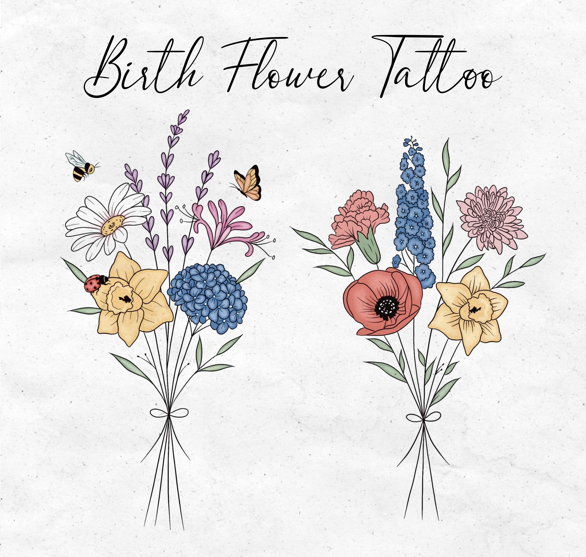 ご両親の誕生花をモチーフにデザインさせていただきました❤️ 意味のあるタトゥーをお任せいただくたびに、とても嬉しく思います🌸本当にありがとうございました🌷❣️ . I had the honor of designing this tattoo based on yourparents' birth flowers🙏🏻🌷 It's