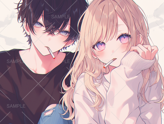 金髪ボーイッシュカップルアイコン – Unlimited -フリー素材サイト