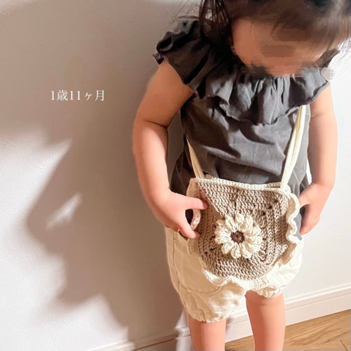 kids mini ポシェット かぎ針編み手編みのコットンPay ID