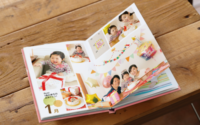 デザインフィルムを重ねてフィルター写真に！シンプルおしゃれな誕生日アルバム 手作りアルバムアルバムキッチン