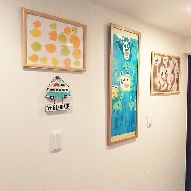 壁 天井 額縁 手書きの額縁 子供の作品 子供の絵 などのインテリア実例 - 2015-02-22 11:31:14RoomClip ルームクリップ