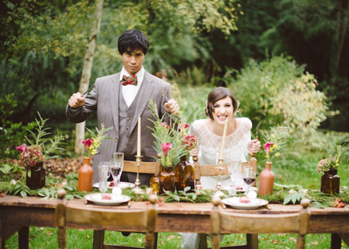 森の中で結婚式