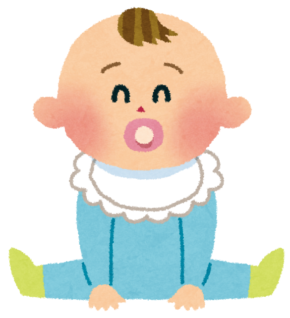 喃語をしゃべる赤ちゃんのイラストフリーイラスト素材 ガガフリ