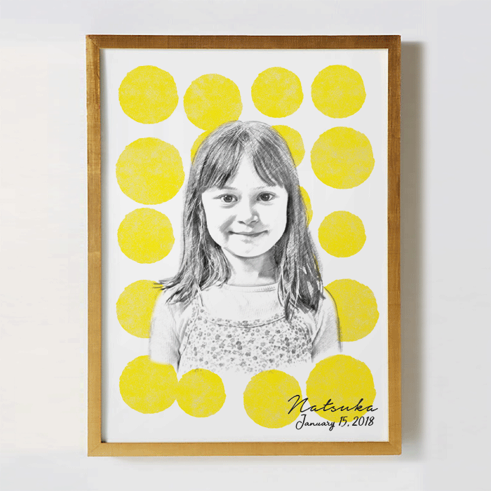 可愛い子供の似顔絵を描いた。喜んでもらうことがモチベーション