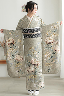 振袖レンタルセット 水色 桜 – きものセンタ