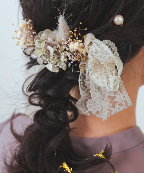 結婚式お呼ばれナチュラルセット ボブの長さでもハーフアップ可能です◎ 金箔を散りばめてちょっぴLS HAIR所属・石井 大空のヘア カタログ 20240518110737 ミニモ