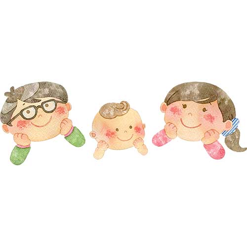親子・家族のイラスト素材02イラスト無料・かわいいテンプレート