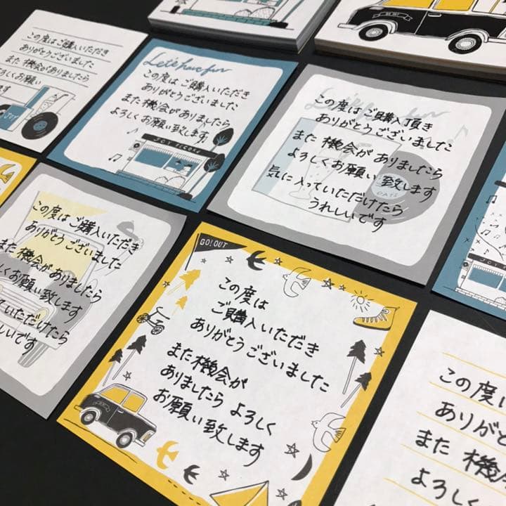 V1 サンキューカード 手書き サンクスカード メッセージカードサンキューメモ