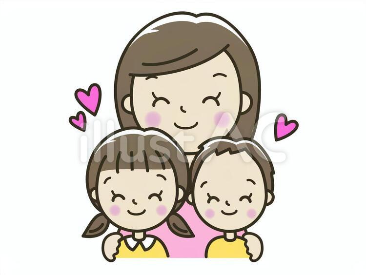 考える子どもと質問するお母さんイラスト