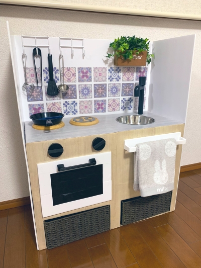 ダンボールキッチンの作り方＊elves＊