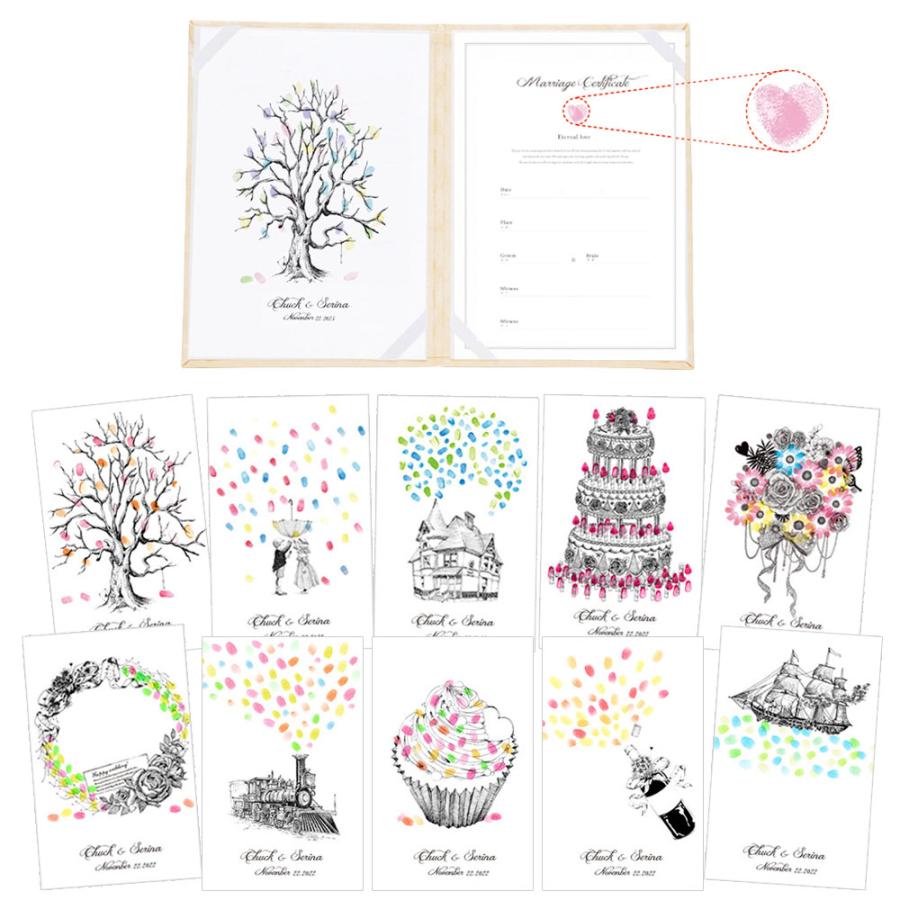 にがおえ指紋アート結婚証明書 結婚式 ウェルカムスペース・ 演出小物ならPIARY ピアリー