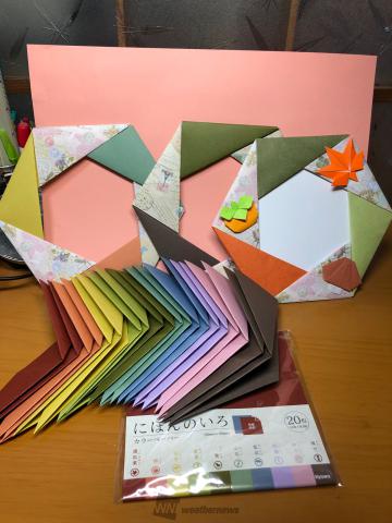 💖お祝い♡敬老の日ミニリース♡桔梗🤗 💖和紙千代紙💕 💖折り紙💕折り紙おりがみorigami壁飾り友禅和紙結婚式Japan保育士幼稚園保育園小学校中学校病院日本伝統文化プレゼント折り紙作家さんありがとう敬老の日ふくろう敬老の日