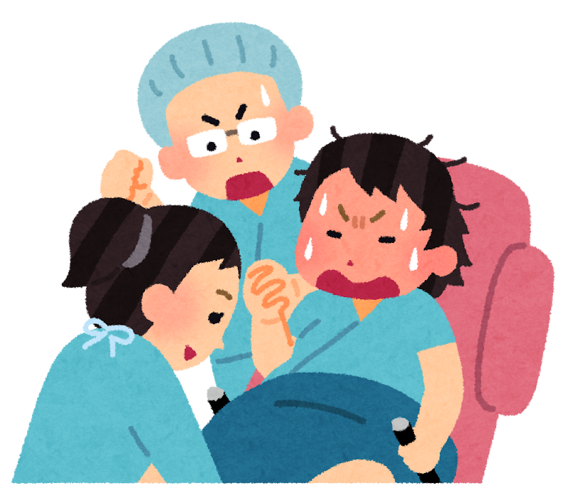 分娩台で出産をする妊婦と助産師イラスト - No: 22897454無料イラスト・フリー素材なら「イラストAC」