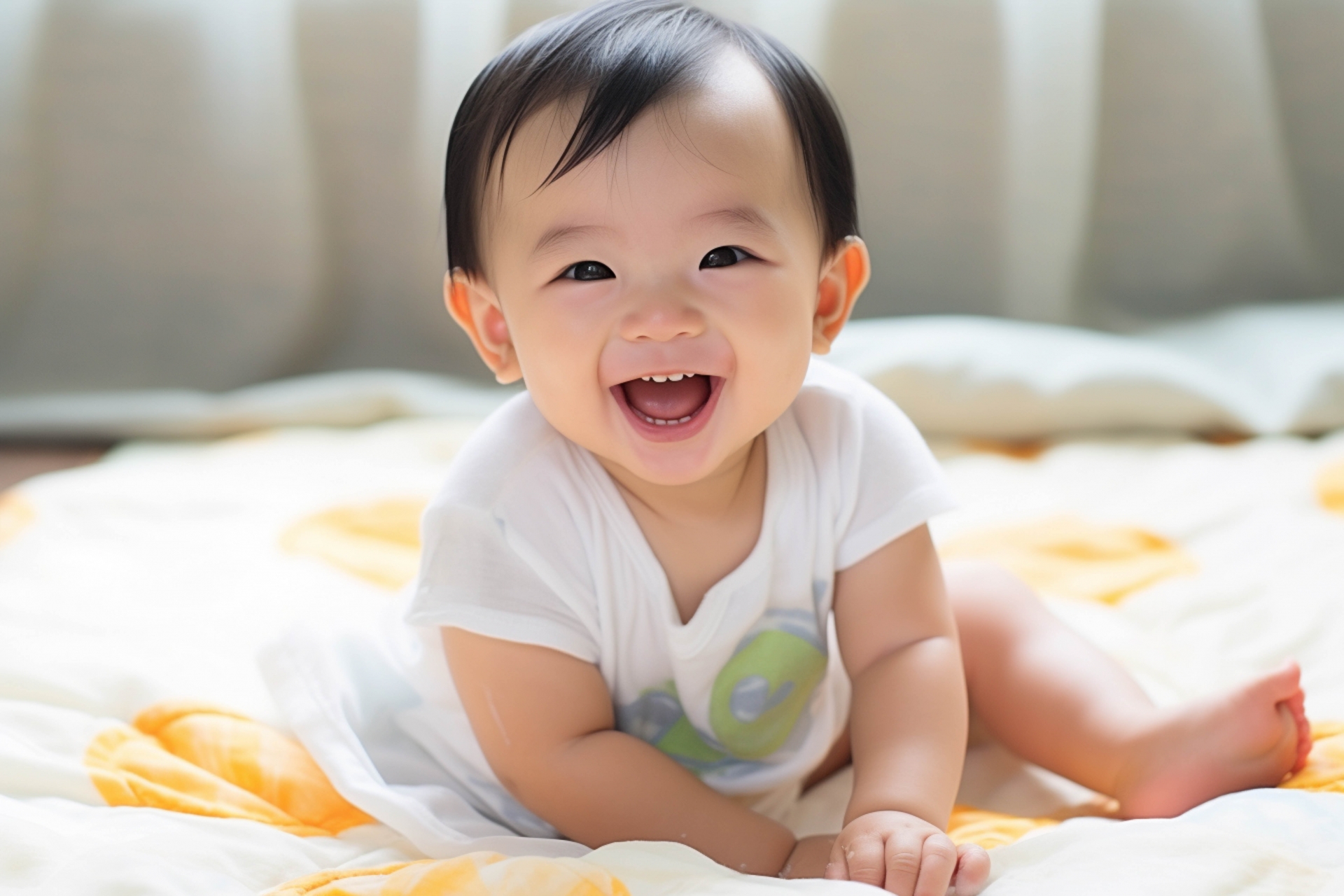 赤ちゃんはいつから笑う？笑顔のベビーフォトを撮るコツとタイミング 貸切型写真館プレシュスタジオ