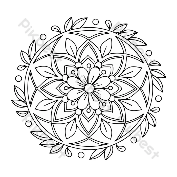 花の塗り絵『ほほえみの花』 子供向け図柄の無料ダウンロード - 印刷・商用利用可無料プリントのスタプリ